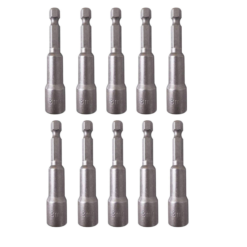 Screwdriver Bit Sockets For Recessed Head Screws, Long Pattern 1/2